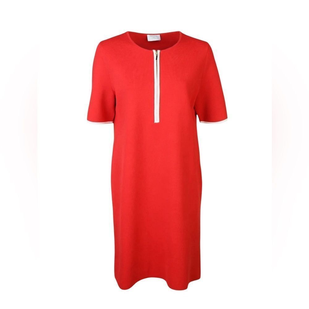 Marina Rinaldi Red Zip-Front Dress – Size Large - Picture 4 of 4